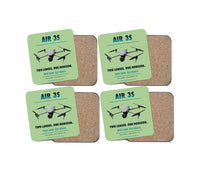 Thumbnail for DJI Air 3S design on light green 4 pieces set coaster