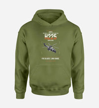 Thumbnail for Airbus H225 design on green army double-side hoodie, single-side print