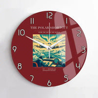 Thumbnail for VINTAGE G4086 - The Polar Shortcut - Designed Wall Clocks design on darkred no-frame