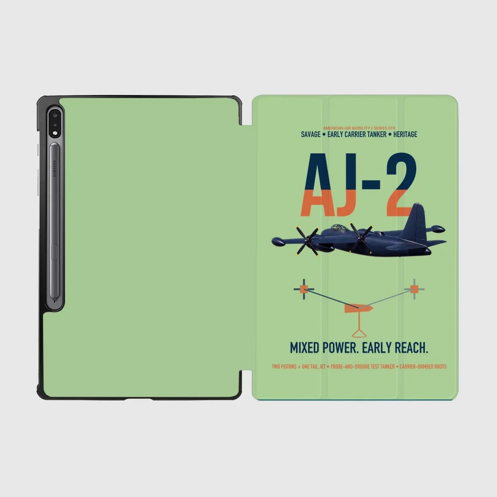 AJ-2 Savage Tanker design on light green samsung tablet tablet case