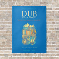 Thumbnail for Dublin Airport DUB - Canvas Framed - Turquoise