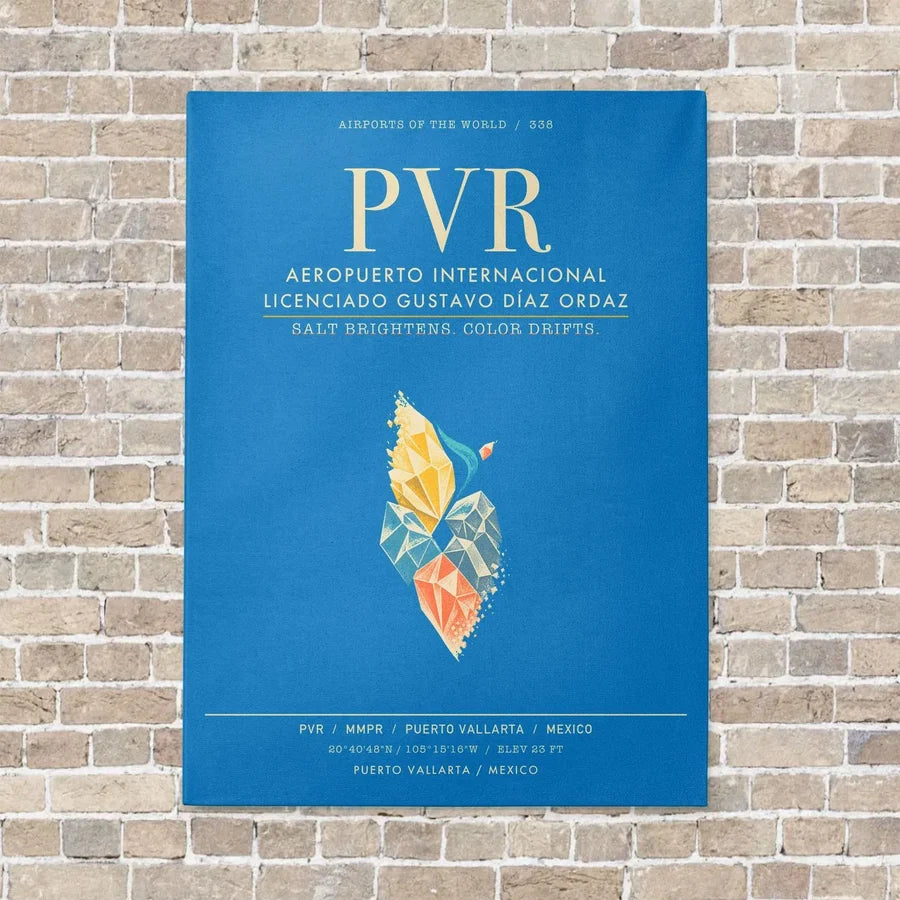 Aeropuerto Internacional Licenciado Gustavo Diaz Ordaz PVR - Canvas Framed - Turquoise