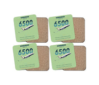 Thumbnail for Bombardier Global 6500 design on light green 4 pieces set coaster