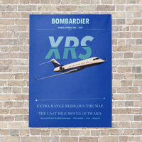 Thumbnail for Bombardier Global Express XRS vertical canvas print - no frame - blue background