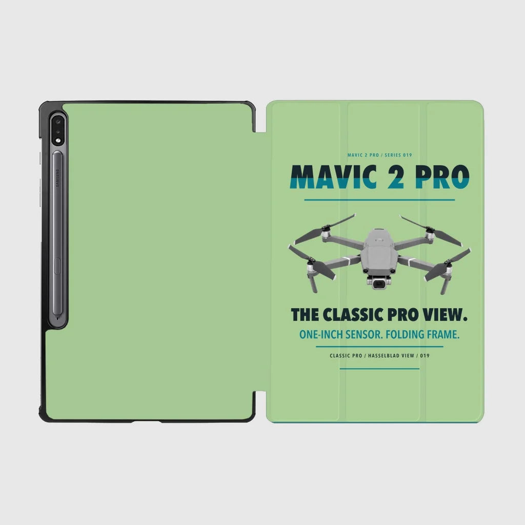 DJI Mavic 2 Pro design on light green samsung tablet tablet case