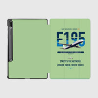 Thumbnail for Embraer E195 design on light green samsung tablet tablet case