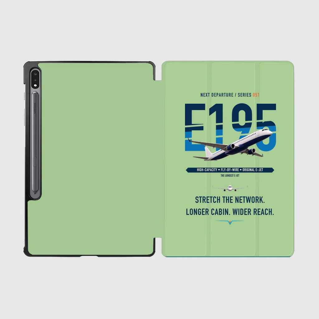 Embraer E195 design on light green samsung tablet tablet case