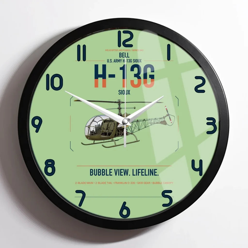 Bell H-13G Sioux design on light green framed wall clock