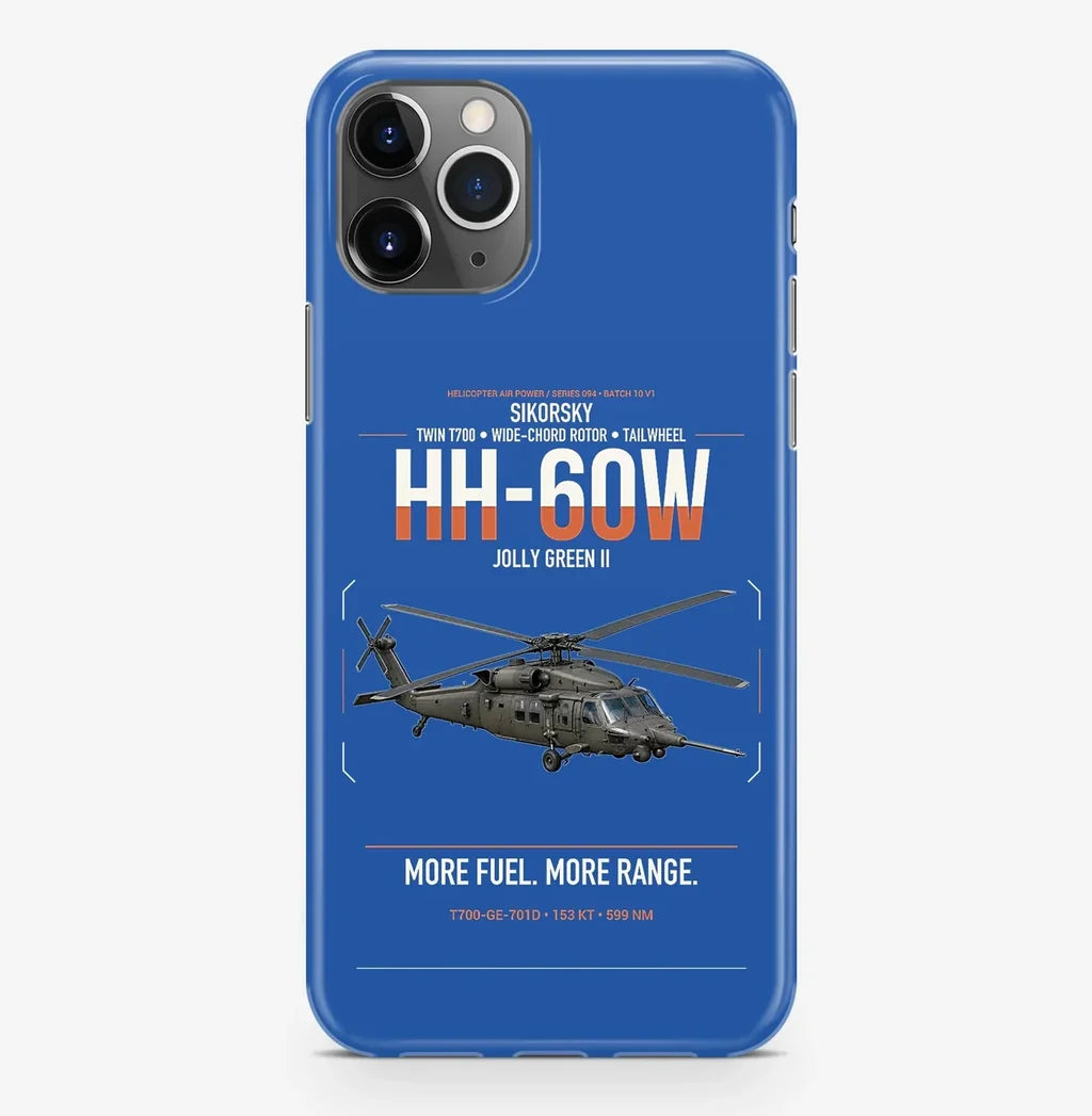 Sikorsky HH-60W Jolly Green II design on blue magsafe iphone case, for iPhone Pro Max