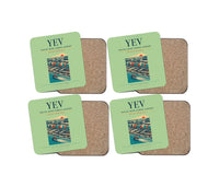 Thumbnail for Inuvik (Mike Zubko) Airport (YEV) design on light green 4 pieces set coaster