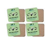 Thumbnail for DJI Air 3 design on light green 4 pieces set coaster