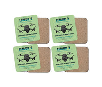 Thumbnail for BRINC LEMUR 2 design on light green 4 pieces set coaster