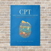 Thumbnail for Cape Town International Airport CPT - Canvas Framed - Turquoise