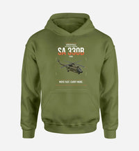 Thumbnail for Aérospatiale SA 330B Puma design on green army double-side hoodie, single-side print