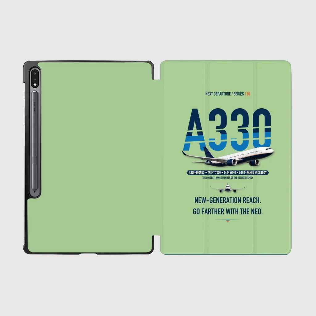 Airbus A330-800neo design on light green samsung tablet tablet case