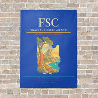 Thumbnail for Figari Sud-Corse Airport FSC vertical canvas print - no frame - blue background