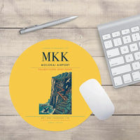 Thumbnail for Molokai Airport (MKK) design on yellow round mouse pad