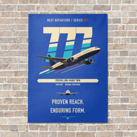 Thumbnail for Boeing 777-200ER vertical canvas print - no frame - blue background