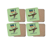 Thumbnail for Hawker Hurricane Mk I design on light green 4 pieces set coaster