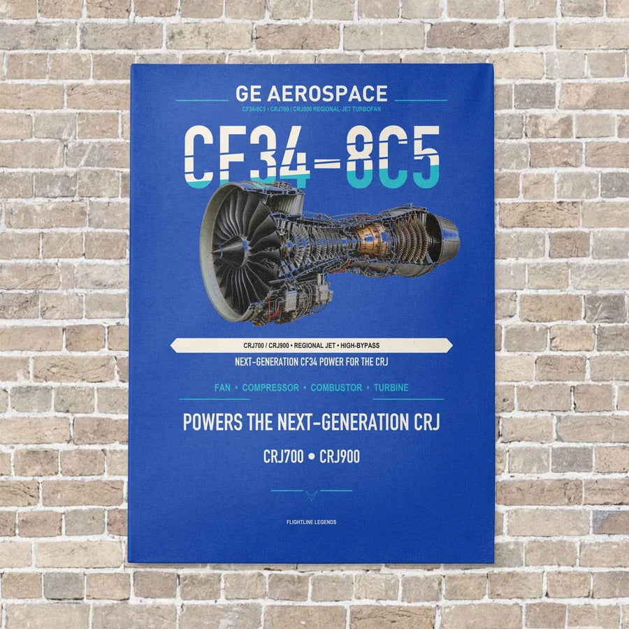 CF34-8C5 vertical canvas print - no frame - blue background