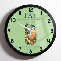 Thumbnail for Fayetteville Regional Airport (Grannis Field) (FAY) design on light green framed wall clock