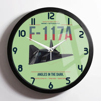 Thumbnail for F-117A Nighthawk design on light green framed wall clock