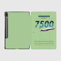 Thumbnail for Bombardier Global 7500 design on light green samsung tablet tablet case