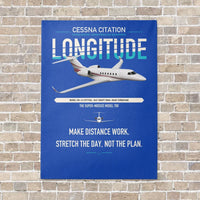 Thumbnail for Cessna Citation Longitude vertical canvas print - no frame - blue background