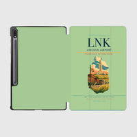 Thumbnail for Lincoln Airport (LNK) design on light green samsung tablet tablet case