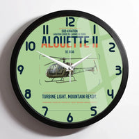 Thumbnail for Sud Aviation SE 3130 Alouette II design on light green framed wall clock