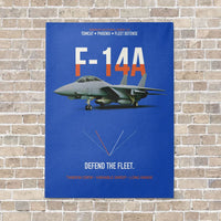 Thumbnail for F-14A Tomcat Defend The Fleet vertical canvas print - no frame - blue background
