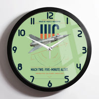 Thumbnail for Dassault Mirage IIIC design on light green framed wall clock