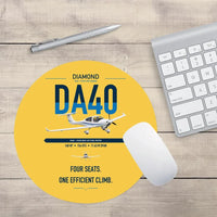 Thumbnail for Diamond DA40 design on yellow round mouse pad