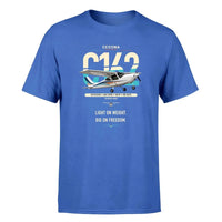 Thumbnail for Cessna 162 Skycatcher design on blue t-shirt, single-side print