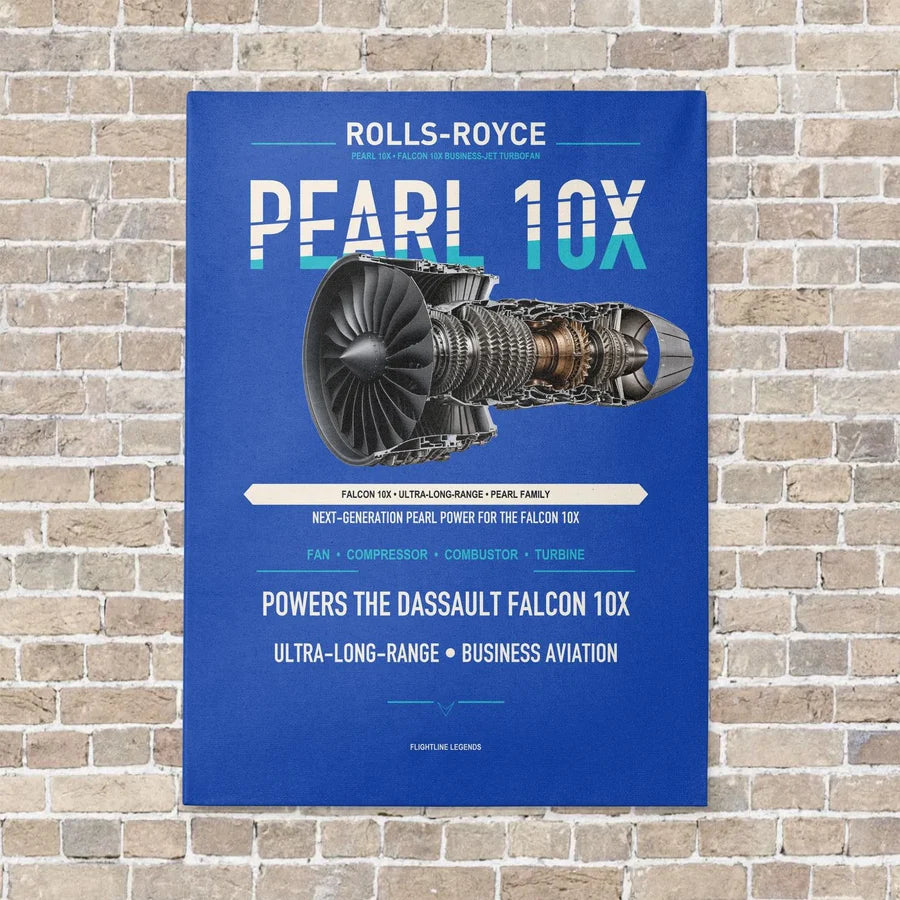 PEARL 10X vertical canvas print - no frame - blue background