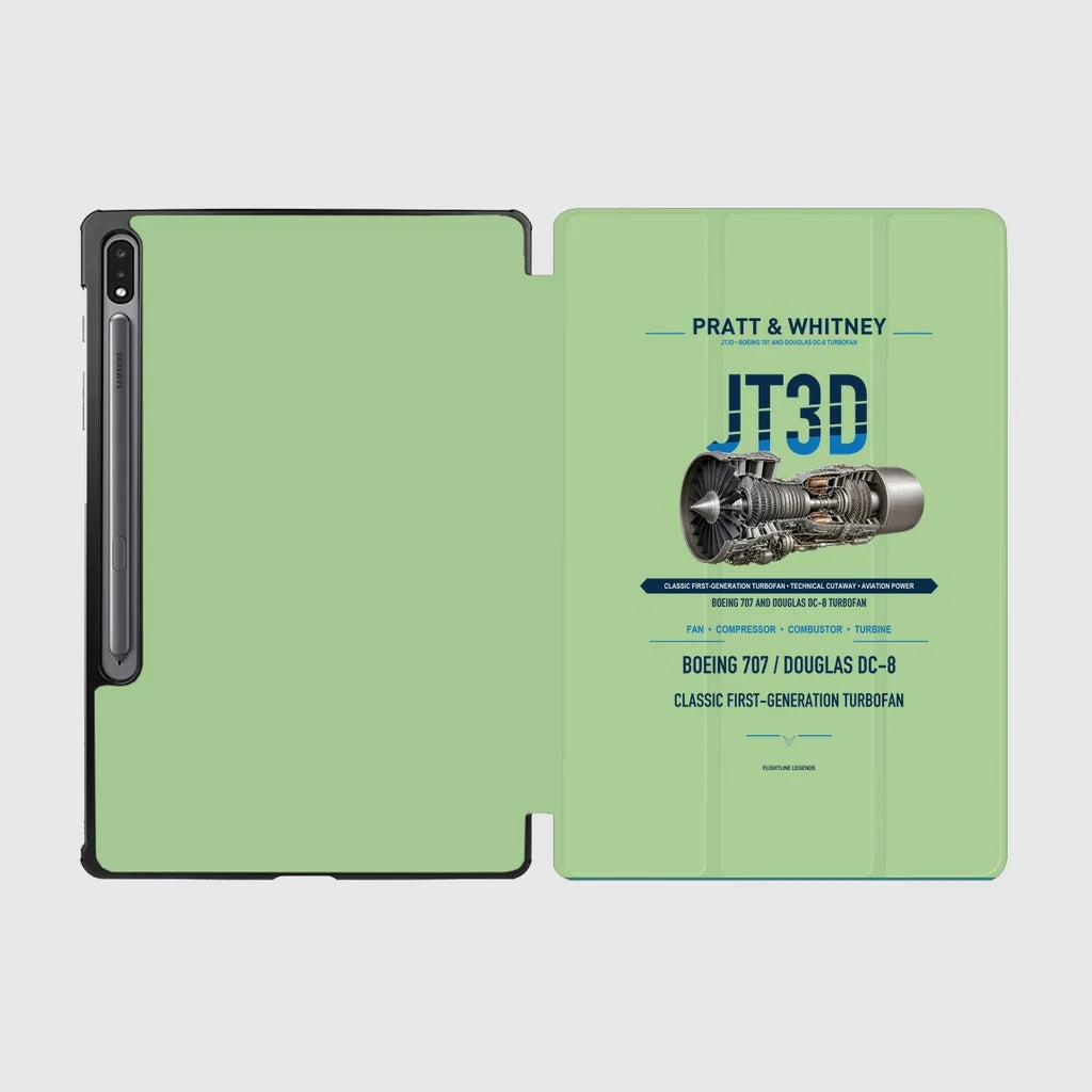 JT3D design on light green samsung tablet tablet case