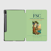 Thumbnail for Figari Sud-Corse Airport (FSC) design on light green samsung tablet tablet case