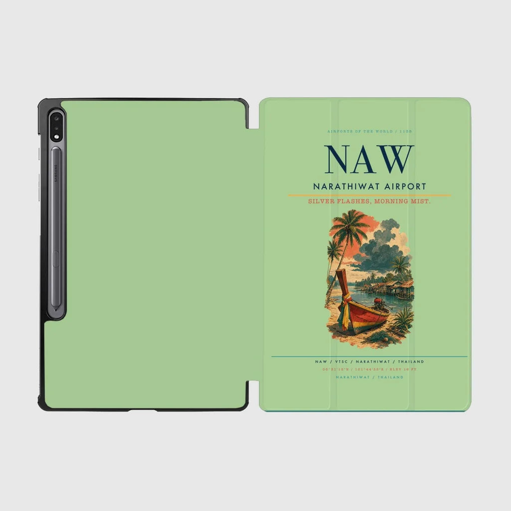 Narathiwat Airport (NAW) design on light green samsung tablet tablet case