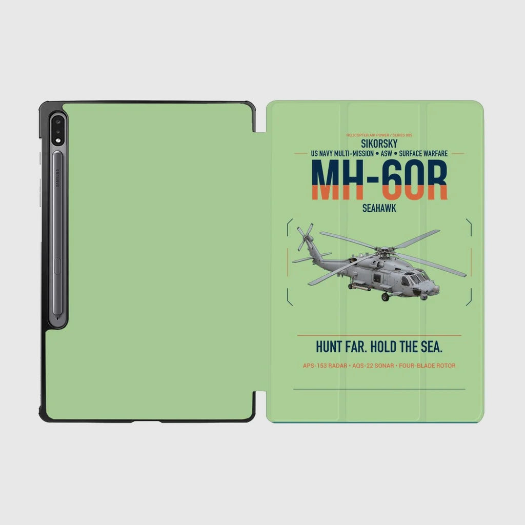 Sikorsky MH-60R Seahawk design on light green samsung tablet tablet case