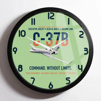 Thumbnail for C-37B Global Command Link design on light green framed wall clock