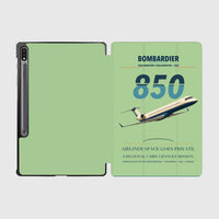 Thumbnail for Bombardier Challenger 850 design on light green samsung tablet tablet case