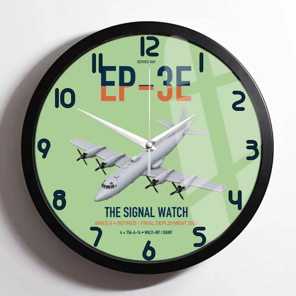 EP-3E ARIES II design on light green framed wall clock
