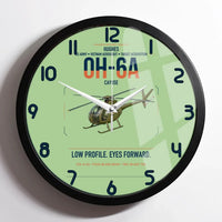 Thumbnail for Hughes OH-6A Cayuse design on light green framed wall clock