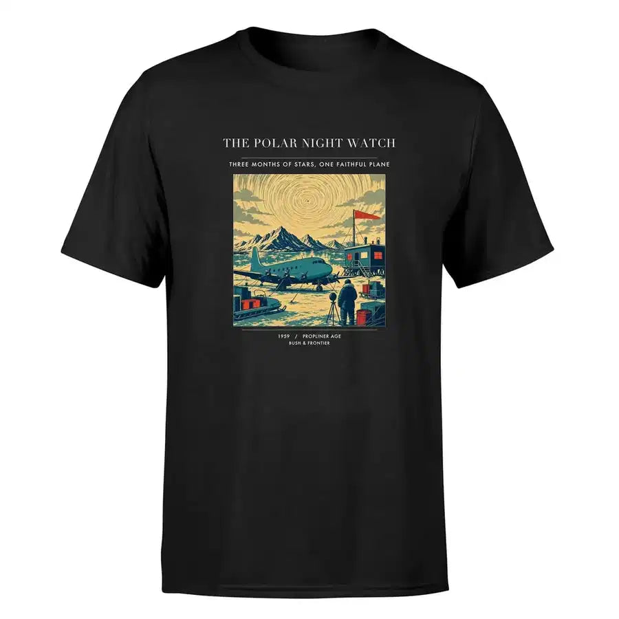 VINTAGE G4357 - The Polar Night Watch - Premium T-Shirt design on black premium t shirt