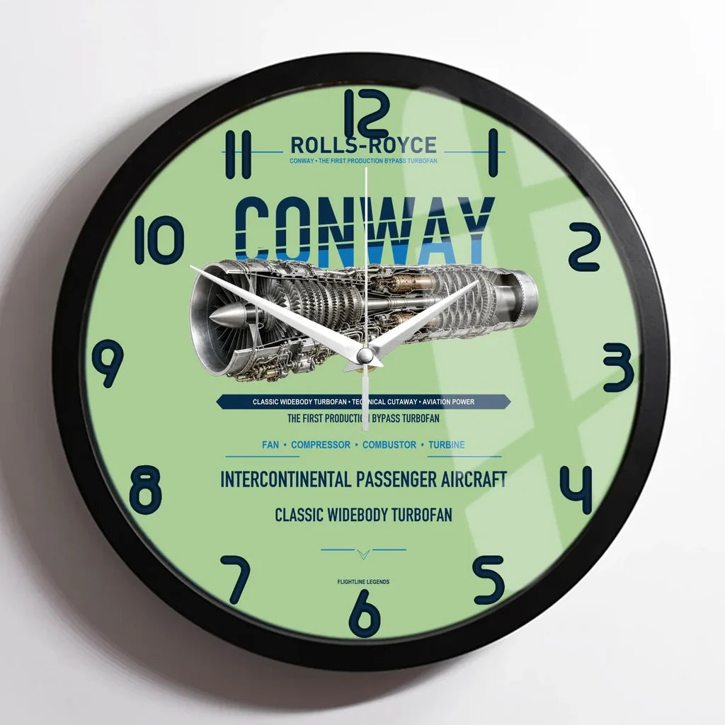 CONWAY design on light green framed wall clock