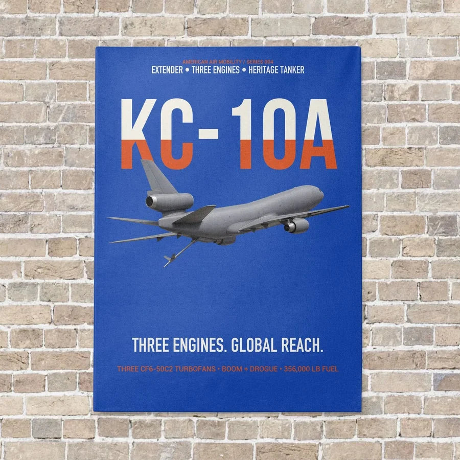 KC-10A EXTENDER vertical canvas print - no frame - blue background