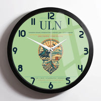 Thumbnail for Chinggis Khaan International Airport (ULN) design on light green framed wall clock