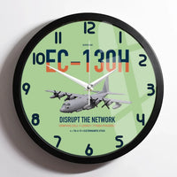 Thumbnail for EC-130H Compass Call design on light green framed wall clock