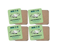 Thumbnail for DJI Mini 2 SE design on light green 4 pieces set coaster