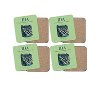 Thumbnail for Idaho Falls Regional Airport (IDA) design on light green 4 pieces set coaster